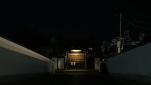 大蔵院　夜の山門の写真
